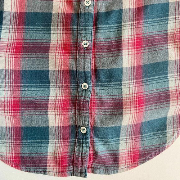 Treasure & Bond (Nordstrom Brand) Girls' Button-Down Bold Plaid Flannel Shirt - Picture 6 of 8